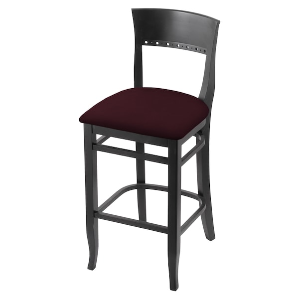Holland Bar Stool Co 30" Bar Stool, Black Finish, Canter Bordeaux Seat 316030Blk005 - main